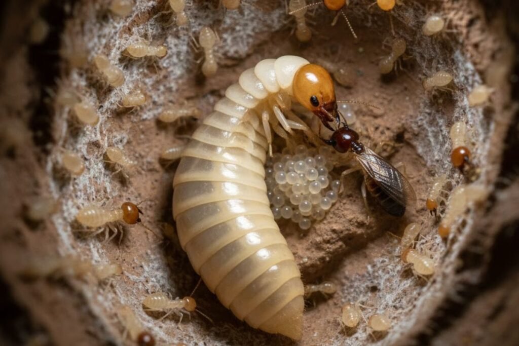 Kaip atpažinti termitų kastas: karalienę, karalių, darbininkus ir kareivius